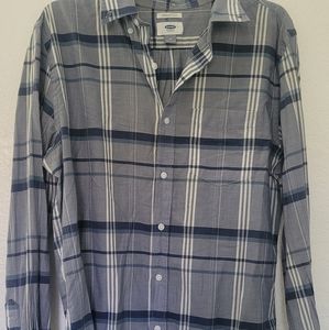 Old Navy plaid linen blend shirt